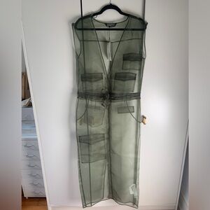 Zara Green Organza Dress NWT